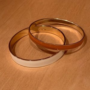 J Crew Enamel Bangle Set. Off-White and Orange.